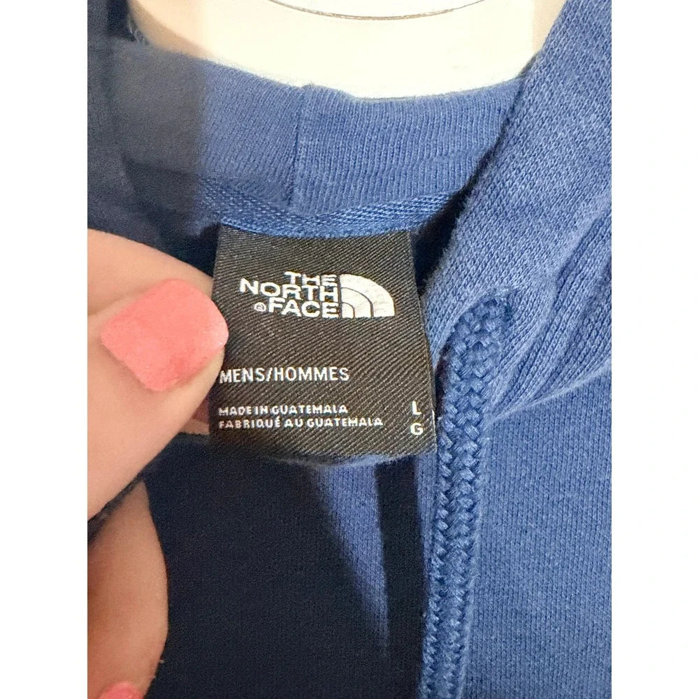 The North Face Mens Hoodie Blue Graphic Never Stop Exploring Large L Pullover